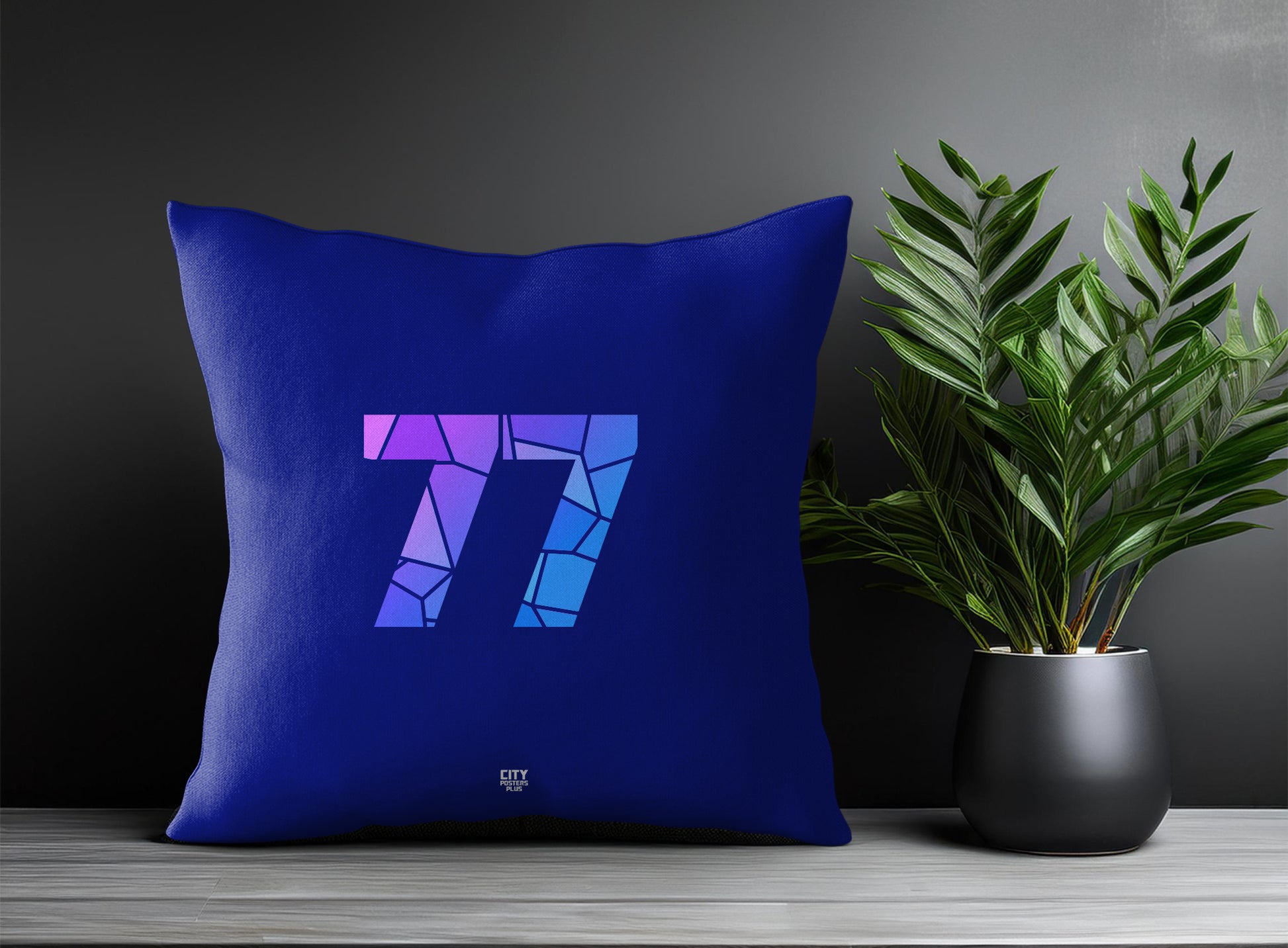 77 Number Pillow Case (Royal Blue)