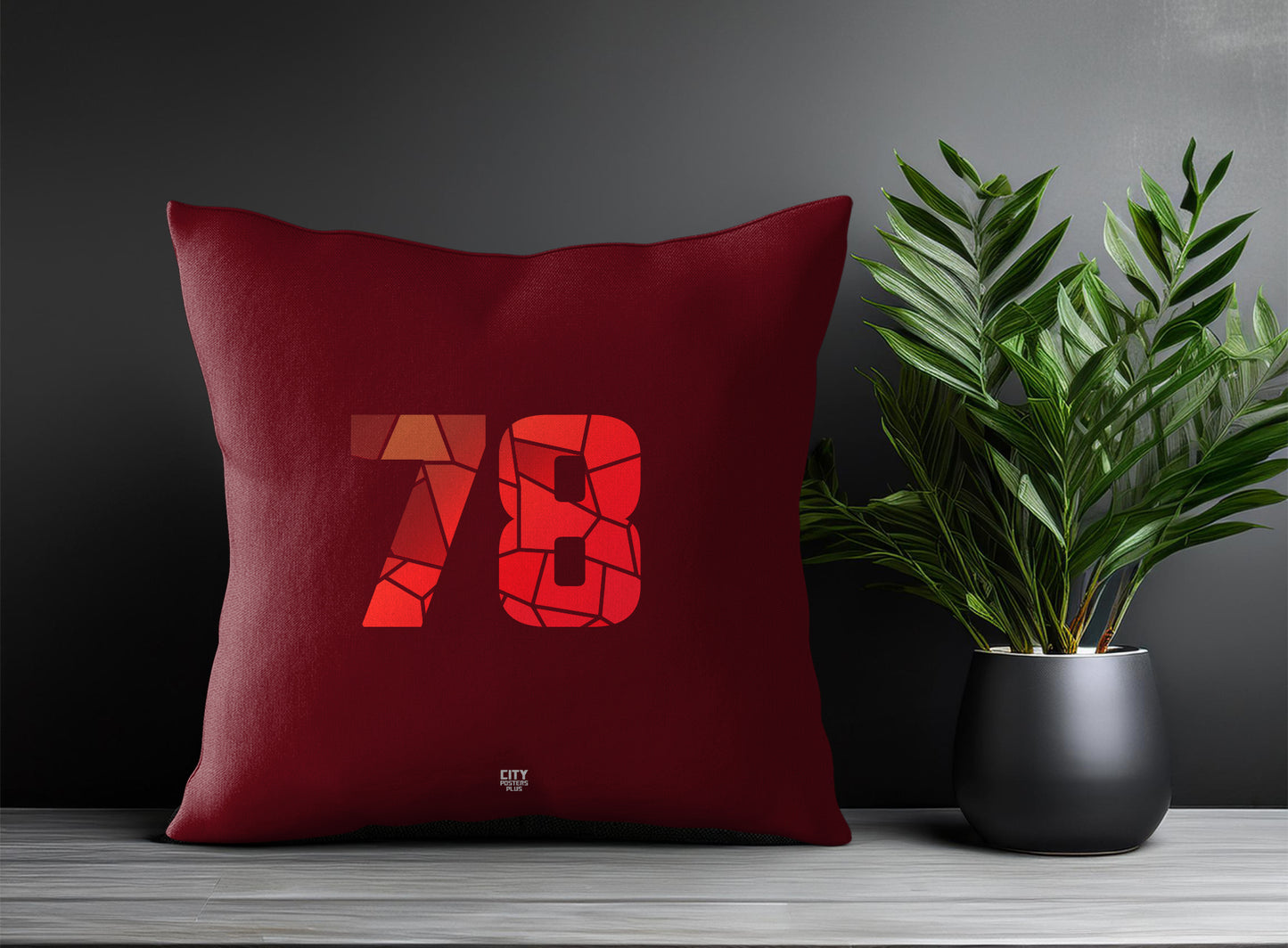 78 Number Pillow Case (Maroon)