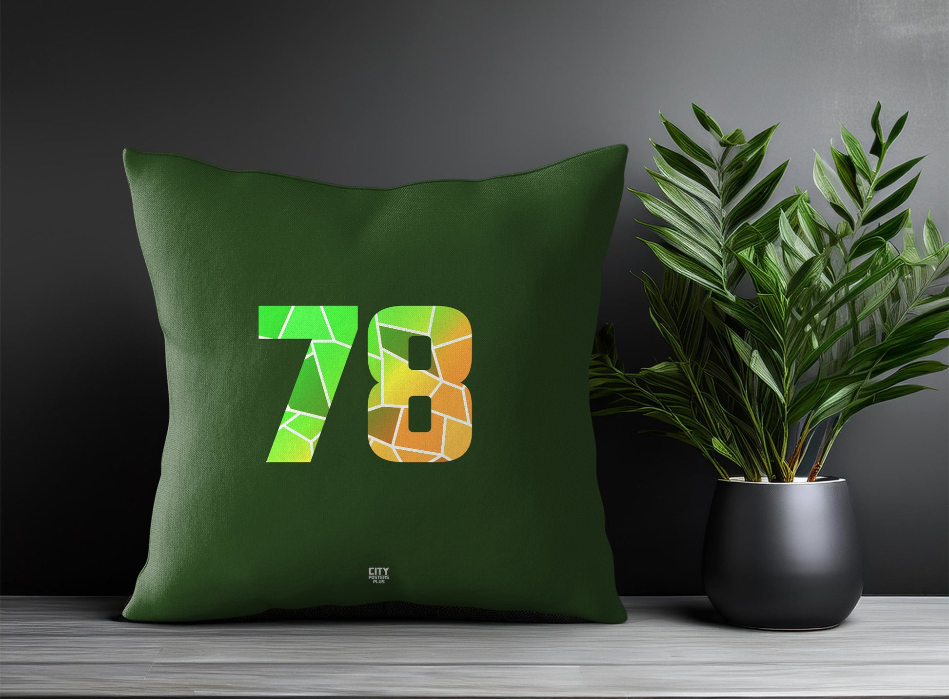 78 Number Pillow Case (Olive Green)