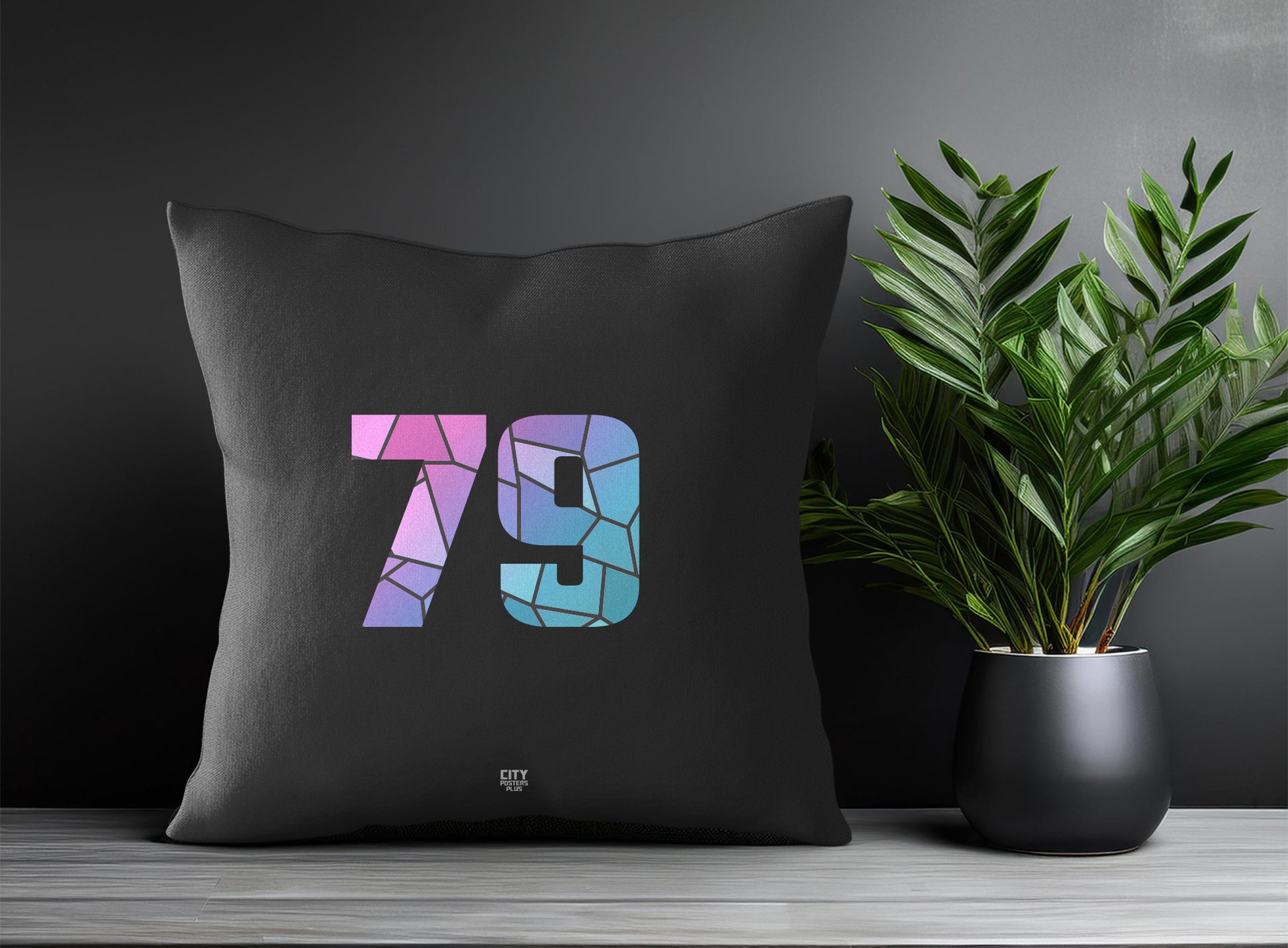 79 Number Pillow Case (Charcoal Grey)