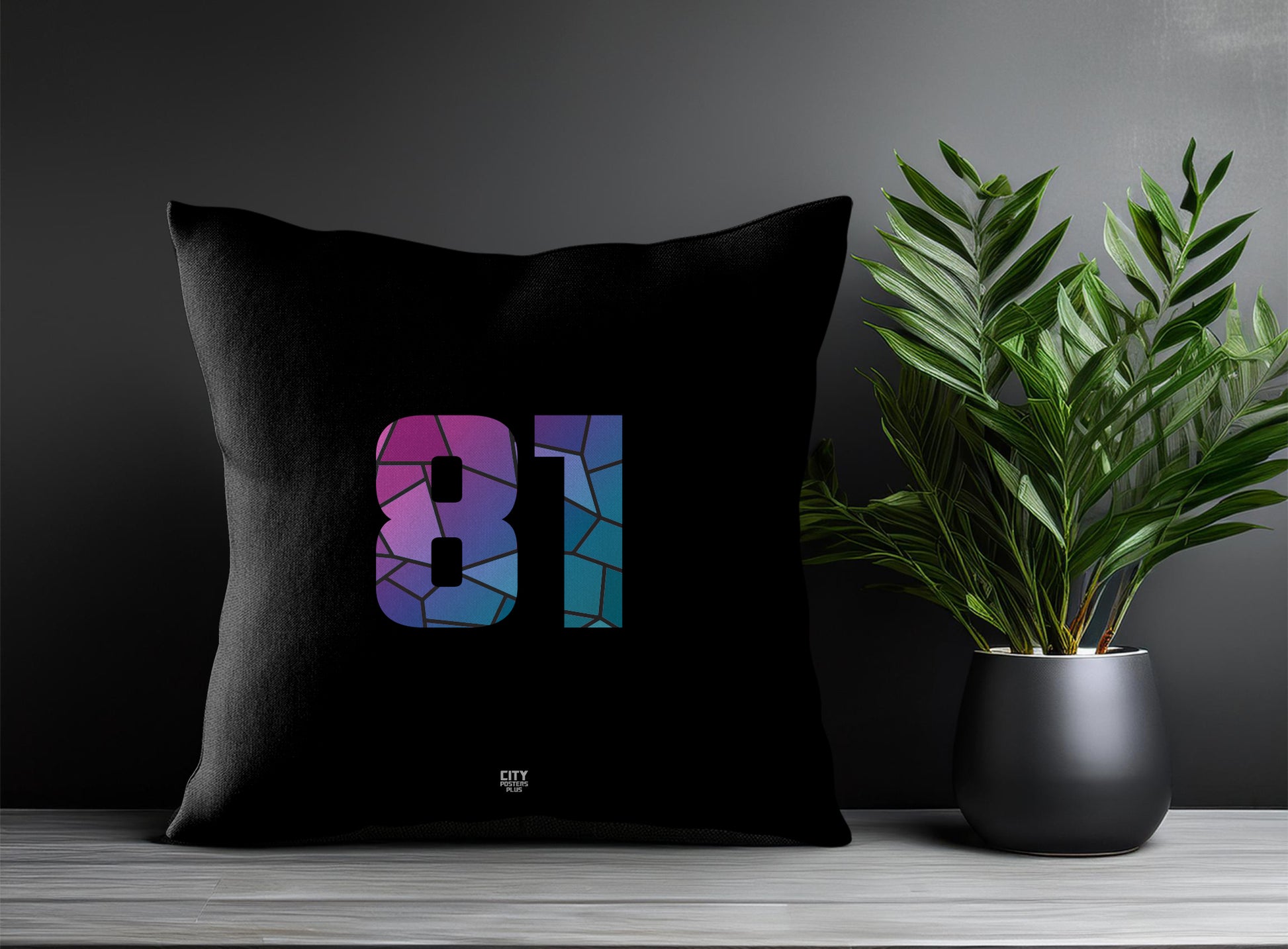 81 Number Pillow Case (Black)