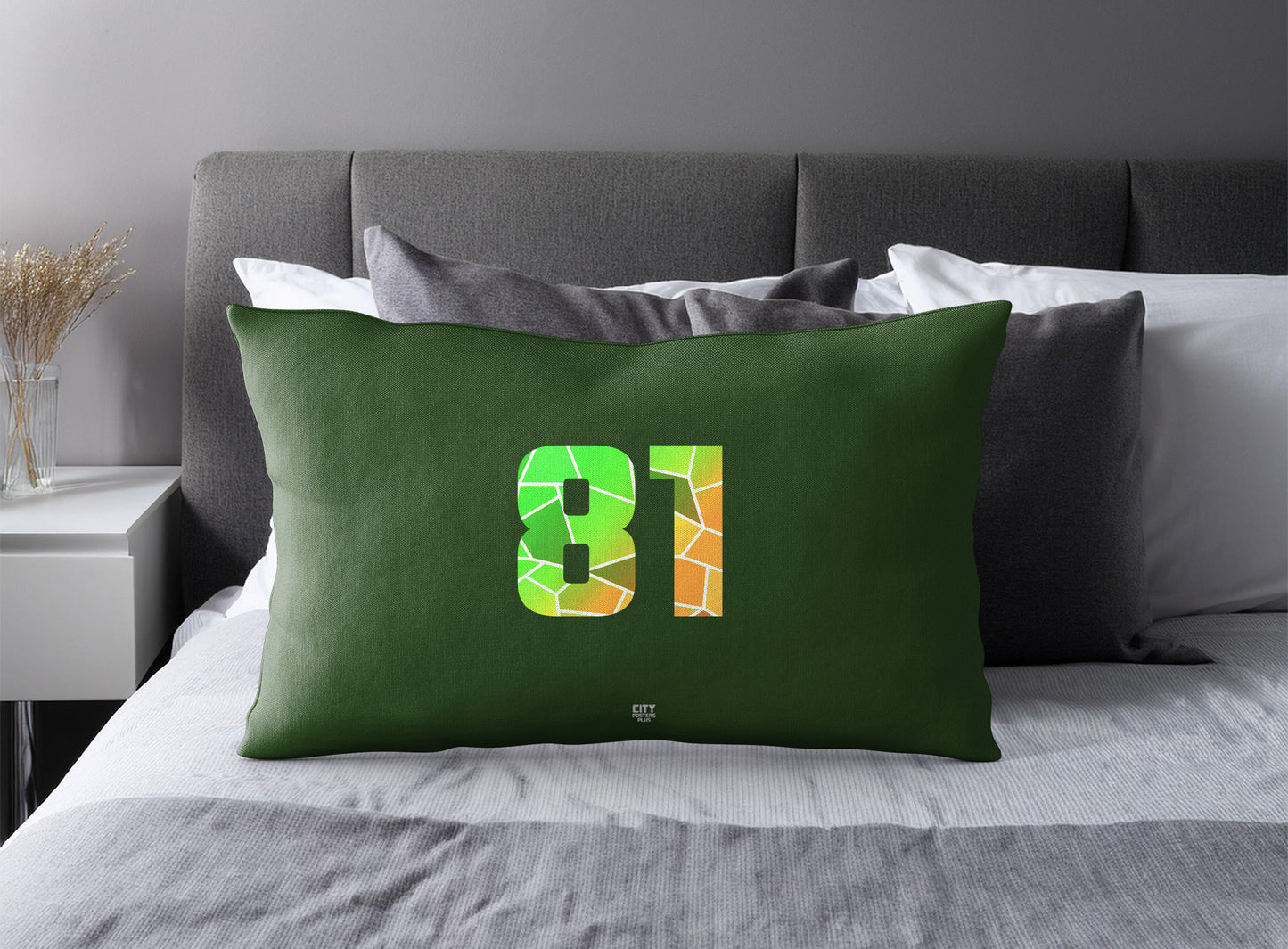 81 Number Pillow Case (Olive Green)