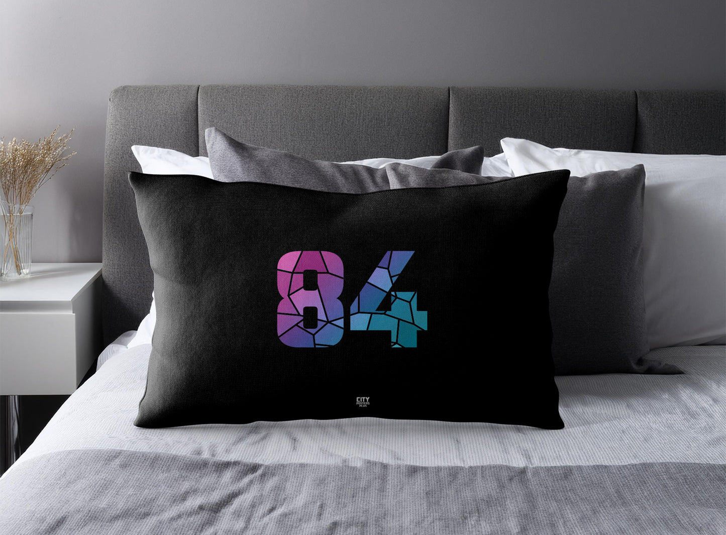 84 Number Pillow Case (Black)