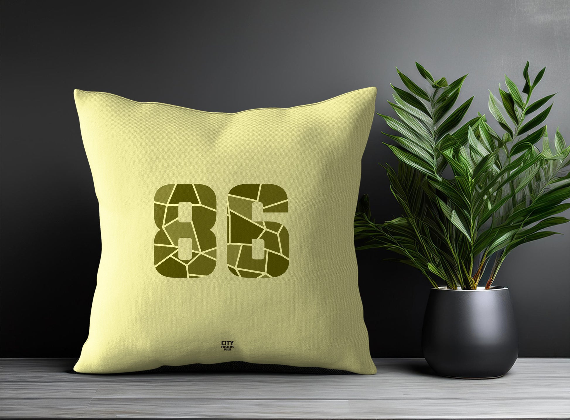 86 Number Pillow Case (Butter Yellow)