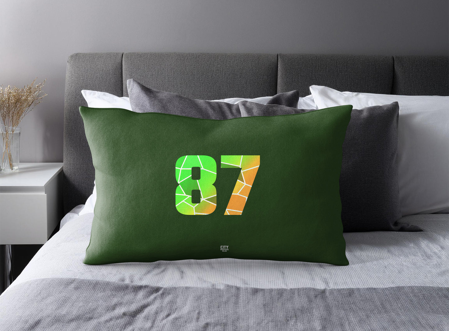 87 Number Pillow Case (Olive Green)