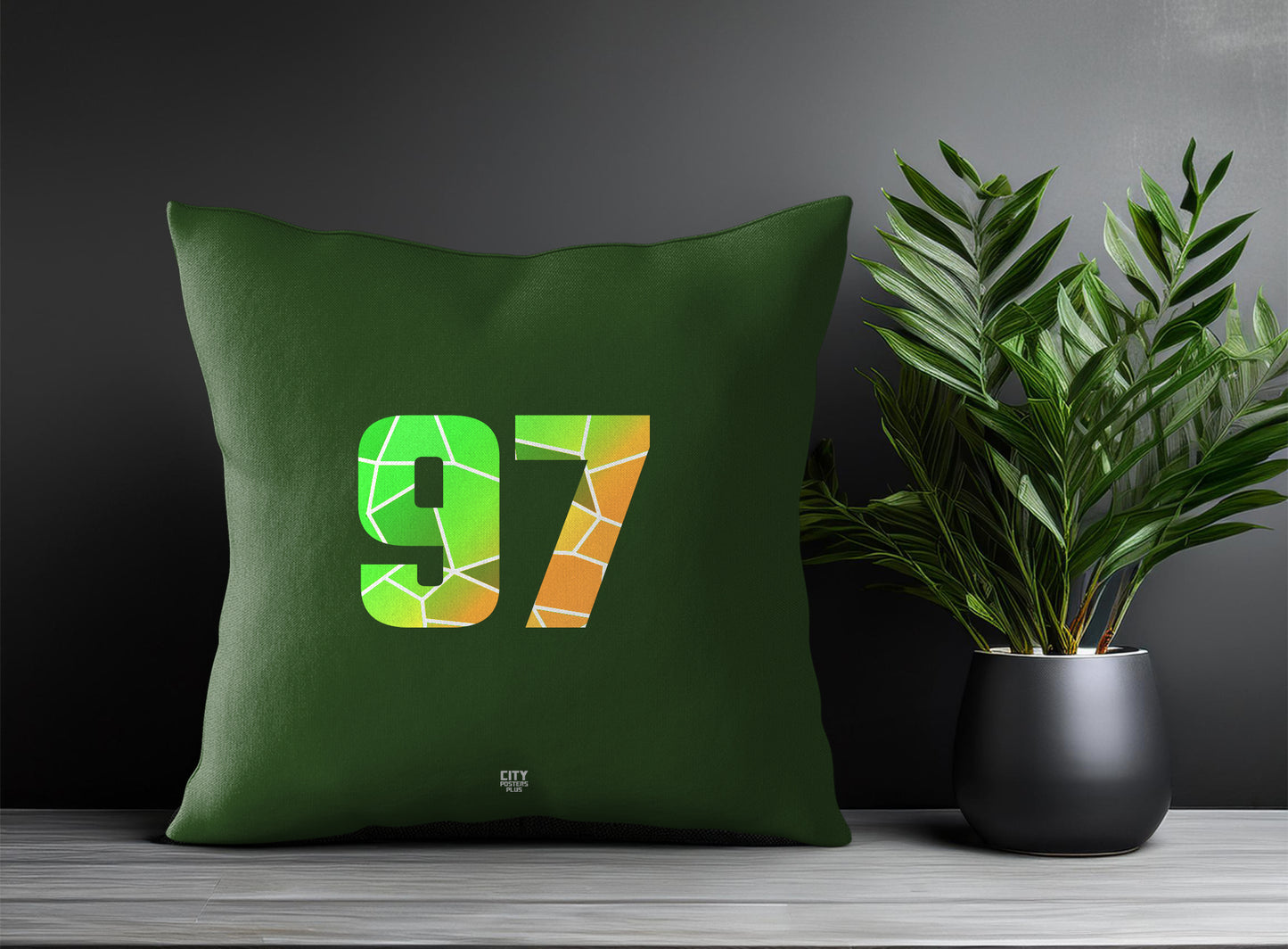 97 Number Pillow Case (Olive Green)