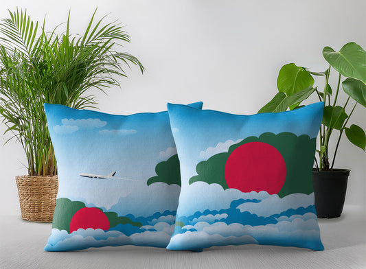 Bangladesh Day Clouds Pillow Case