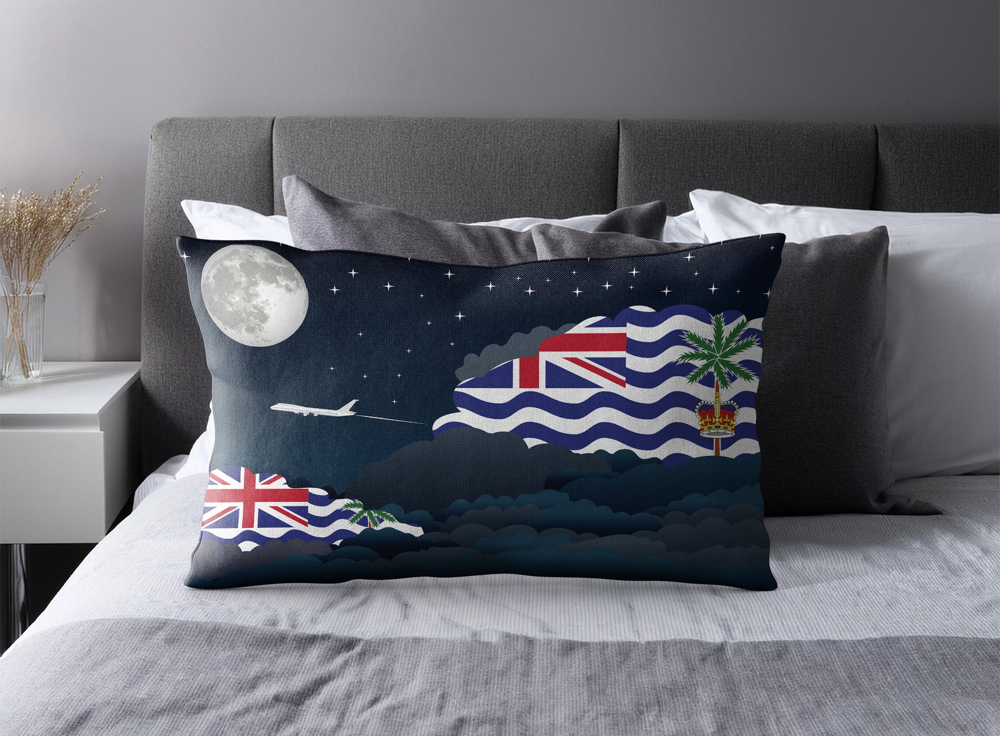 British Indian Ocean Territory Night Clouds Pillow Case and Pillow Throw