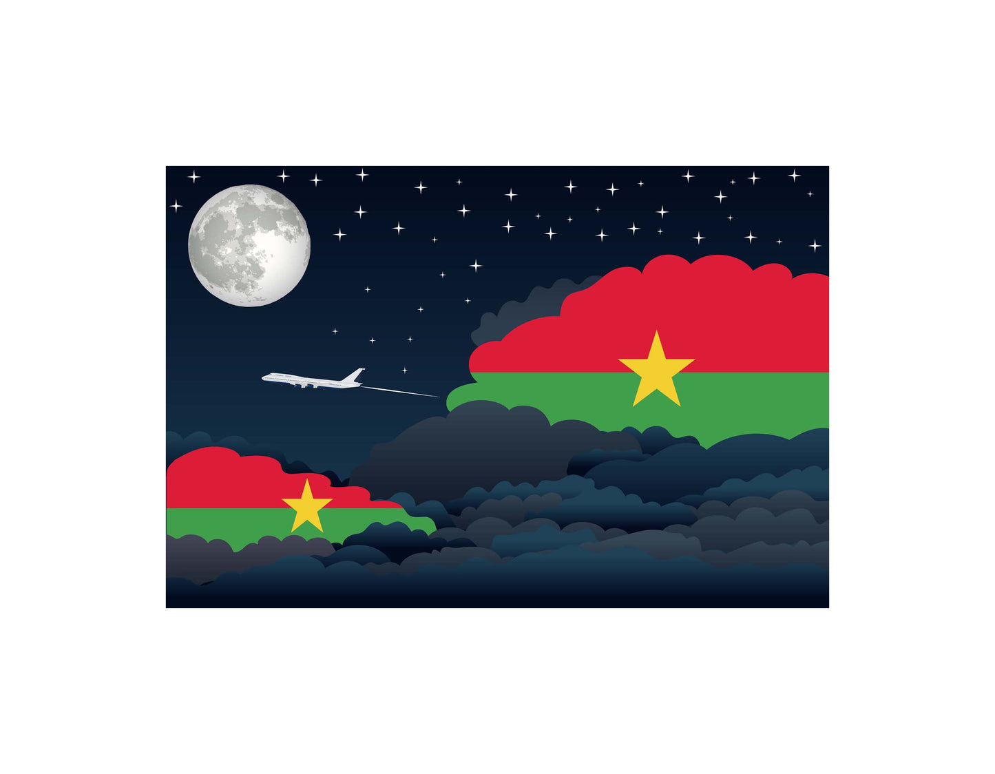Burkina Faso Night Clouds Blanket Throw
