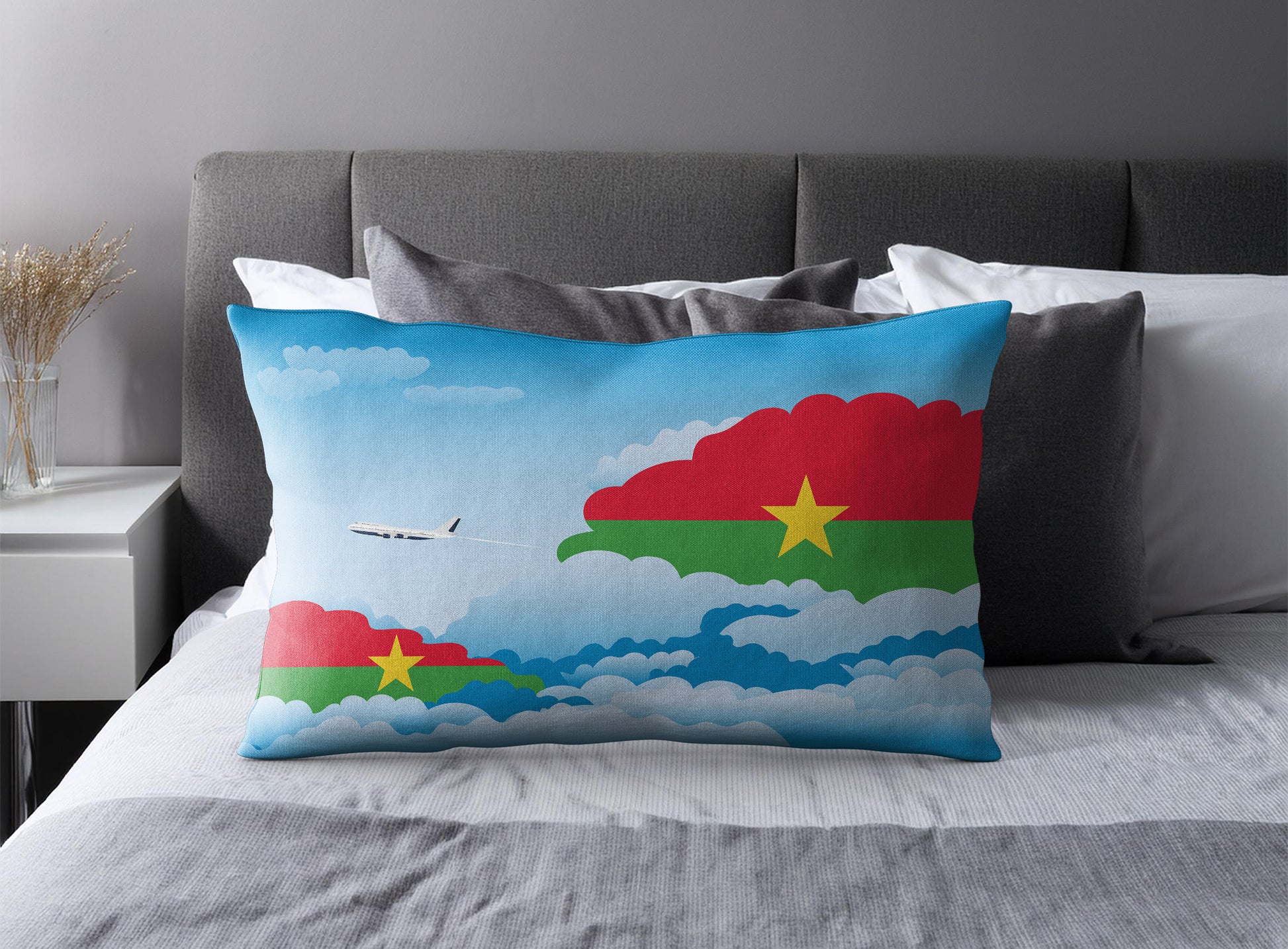 Burkina Faso Day Clouds Pillow Case