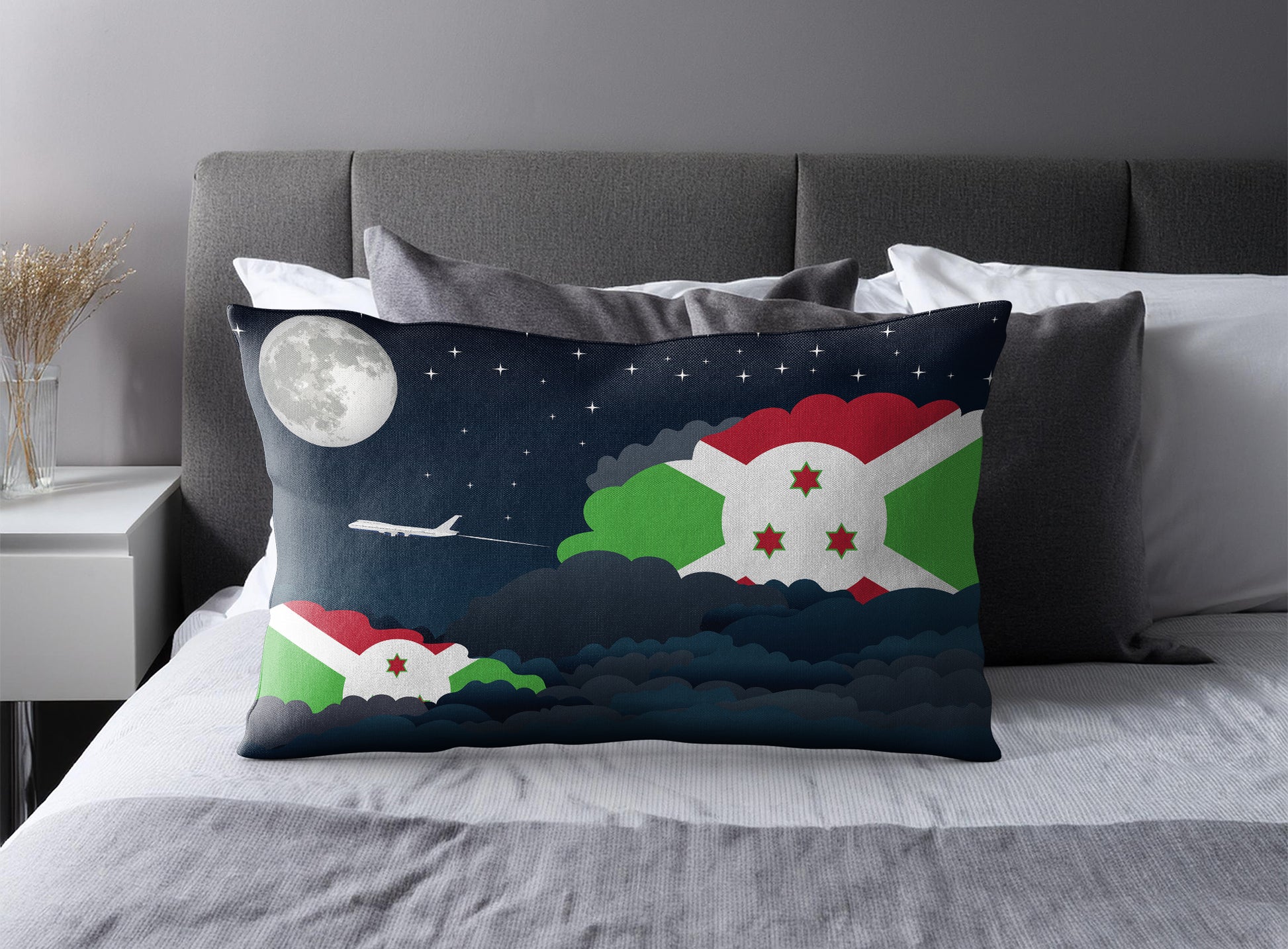 Burundi Night Clouds Pillow Case and Pillow Throw