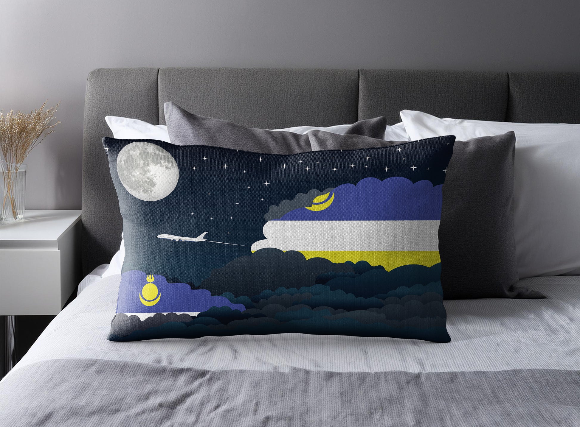 Buryatia Night Clouds Pillow Case and Pillow Throw