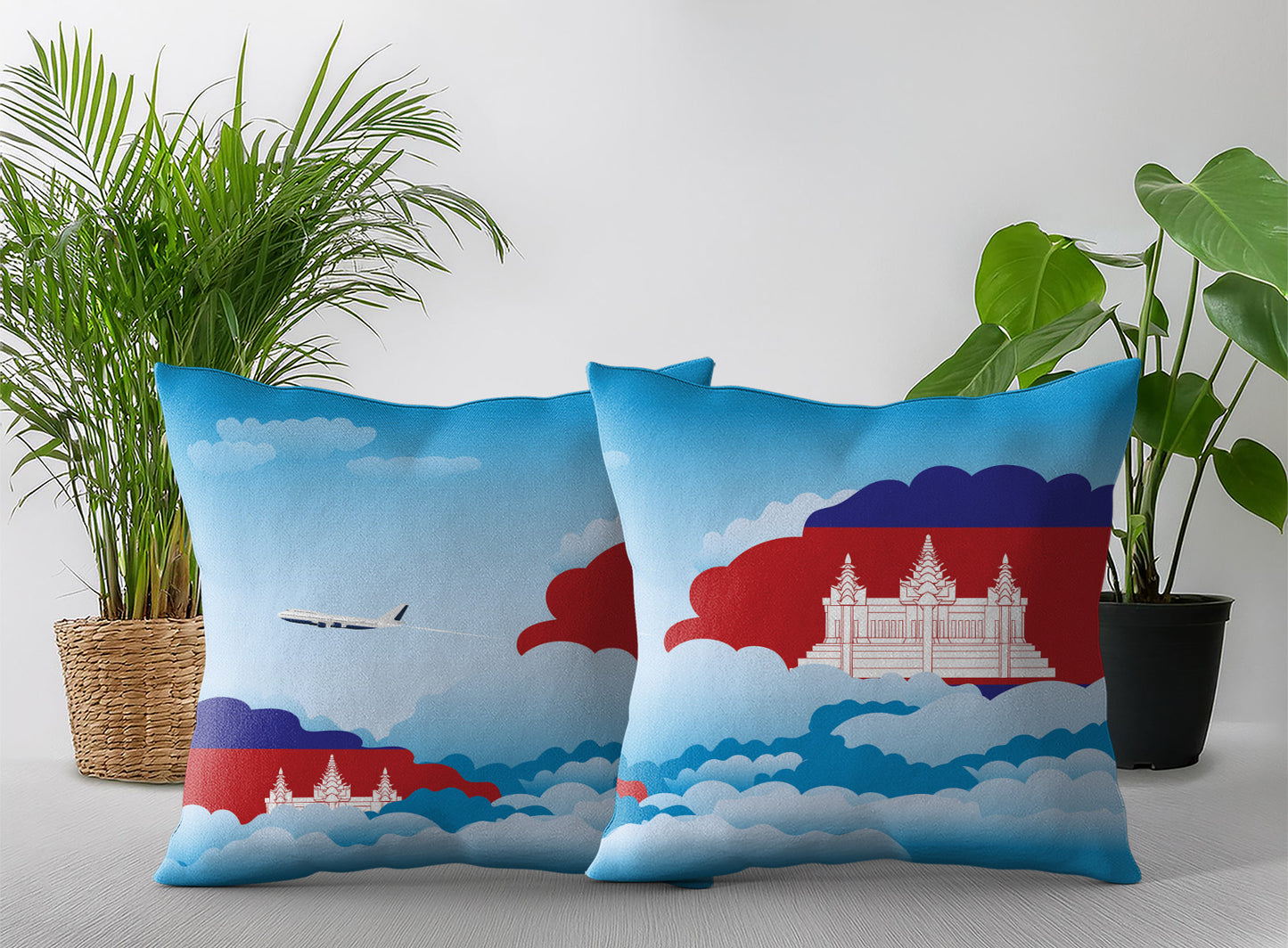 Cambodia Day Clouds Pillow Case