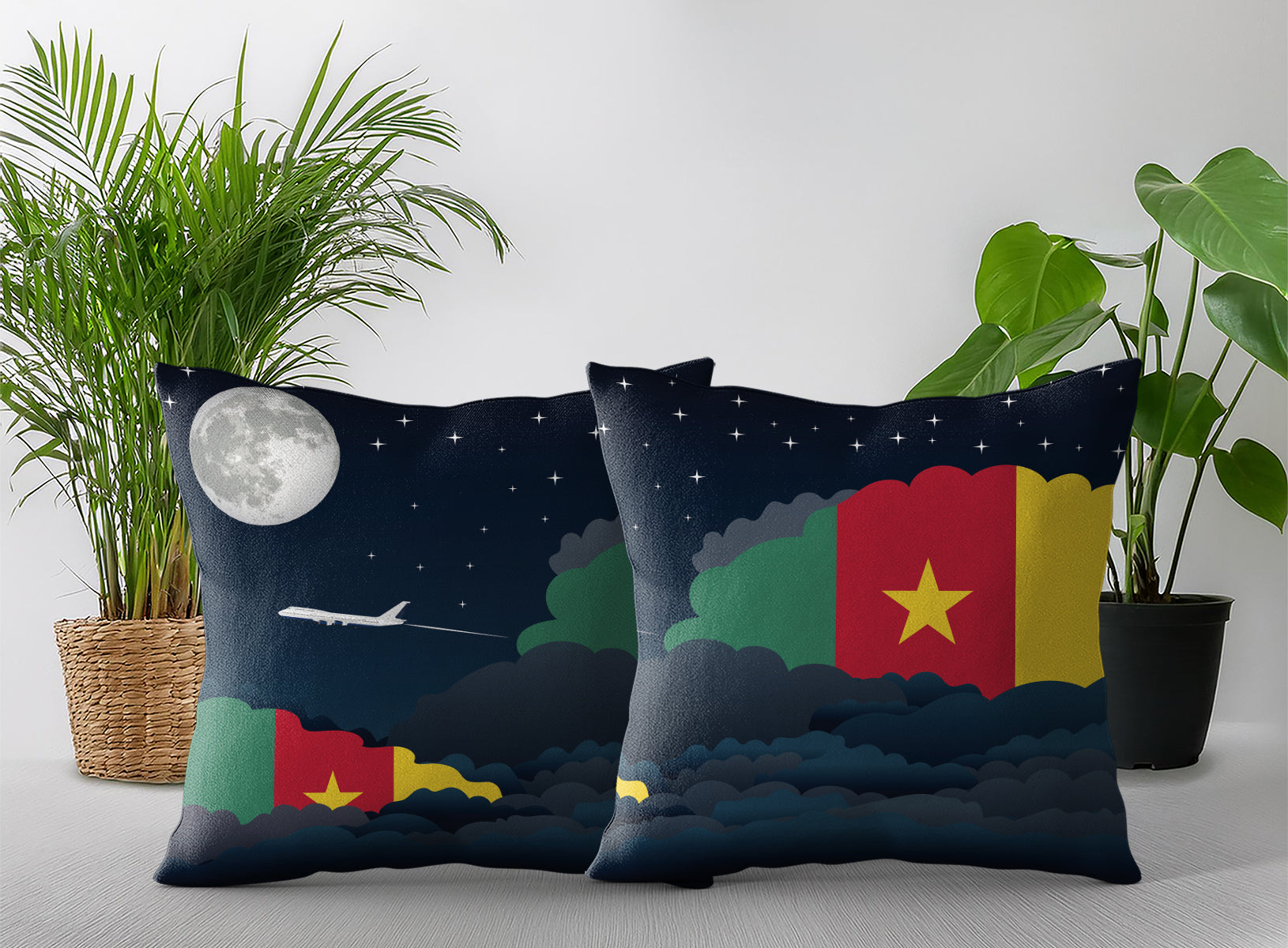 Cameroon Night Clouds Pillow Case and Pillow Throw