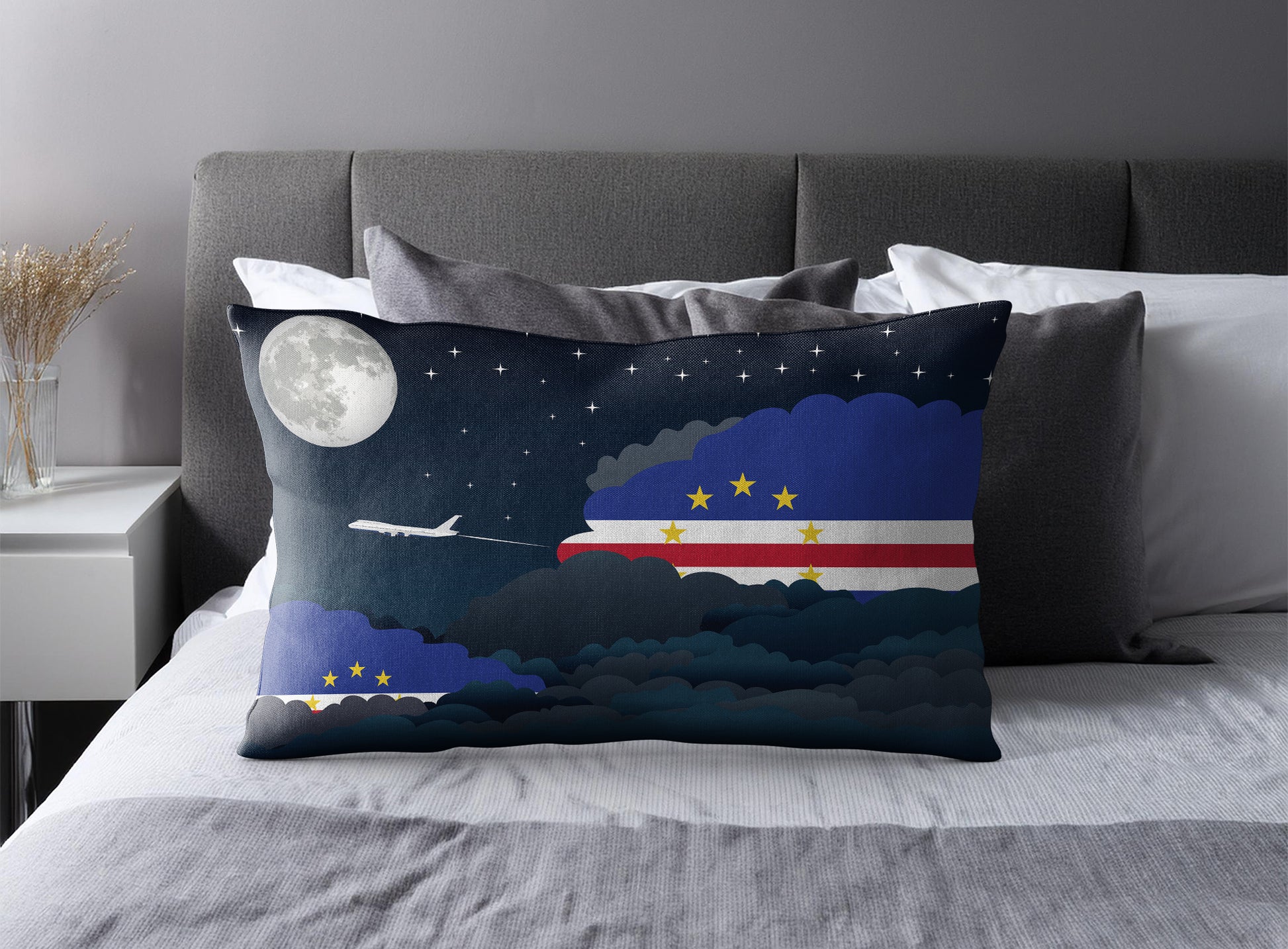 Cape Verde Night Clouds Pillow Case and Pillow Throw
