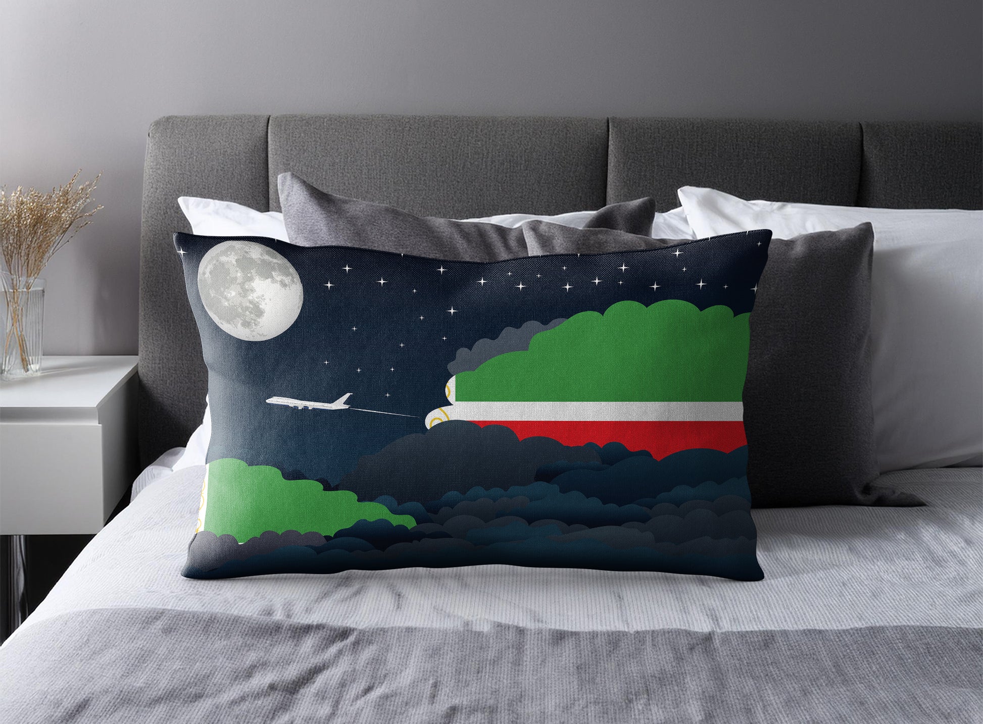 Chechen Republic Night Clouds Pillow Case and Pillow Throw