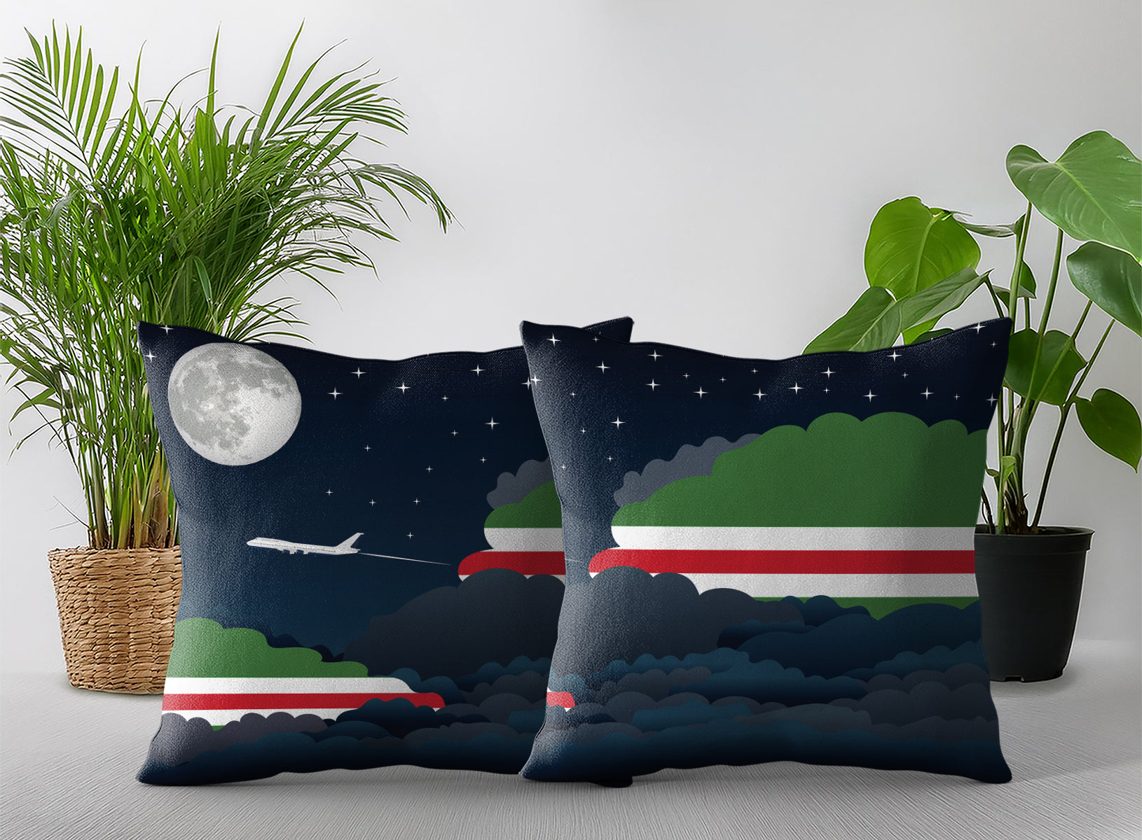 Chechen Republic of Ichkeria Night Clouds Pillow Case and Pillow Throw