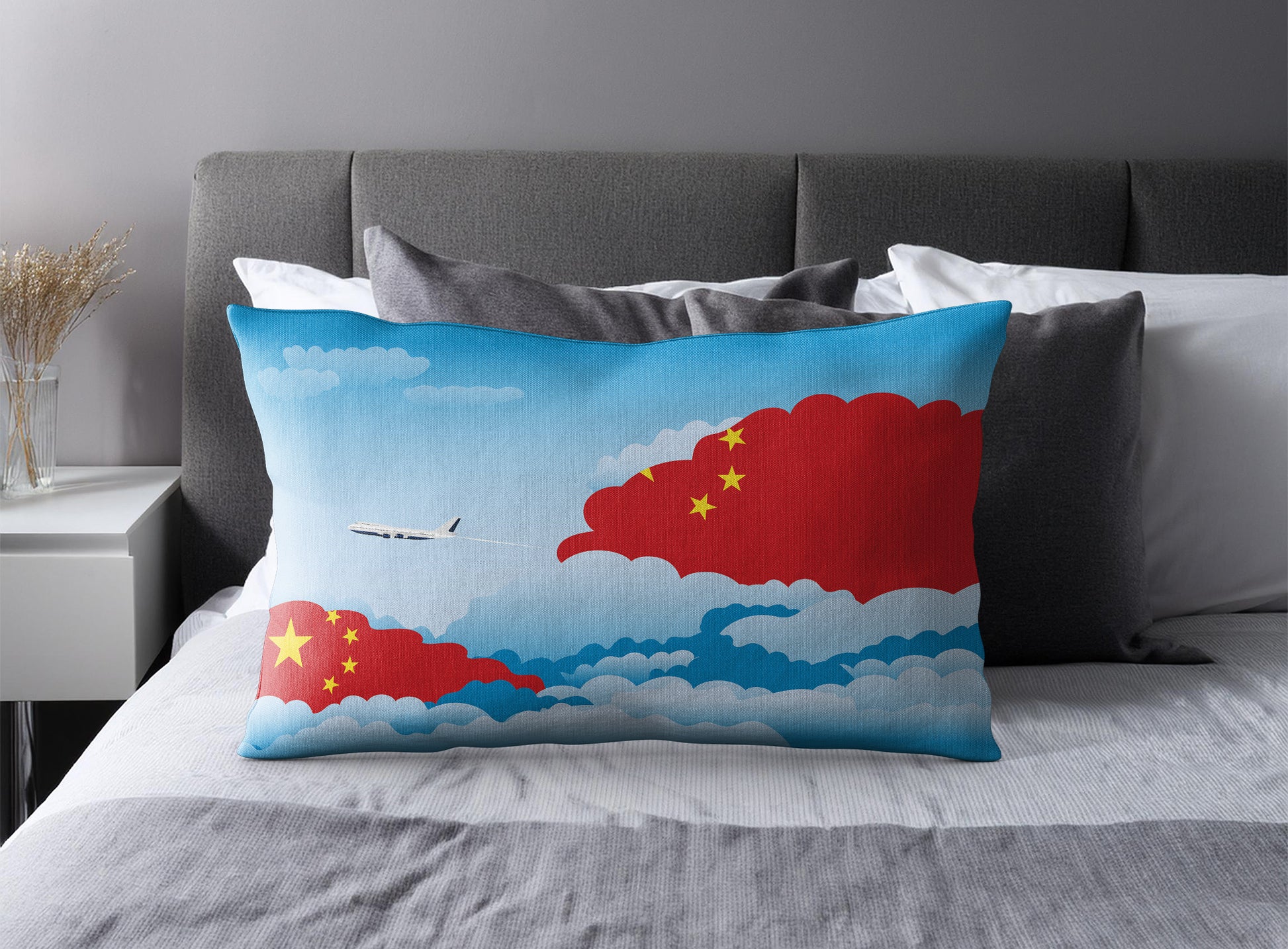 China Day Clouds Pillow Case