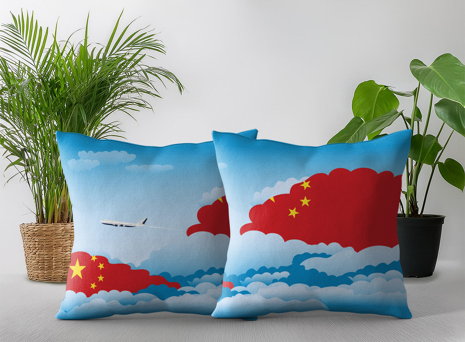 China Day Clouds Pillow Case