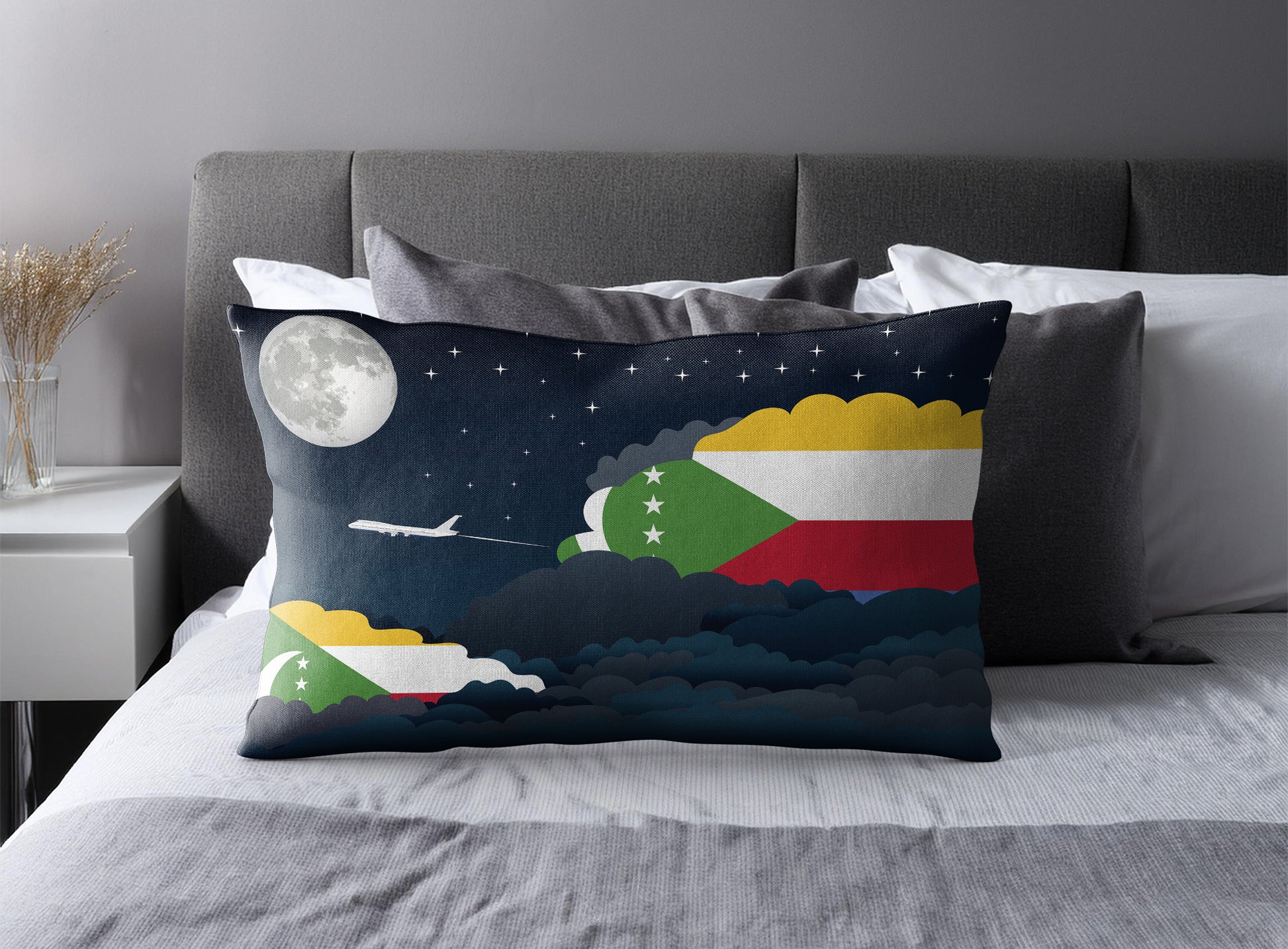 Comoros Night Clouds Pillow Case and Pillow Throw