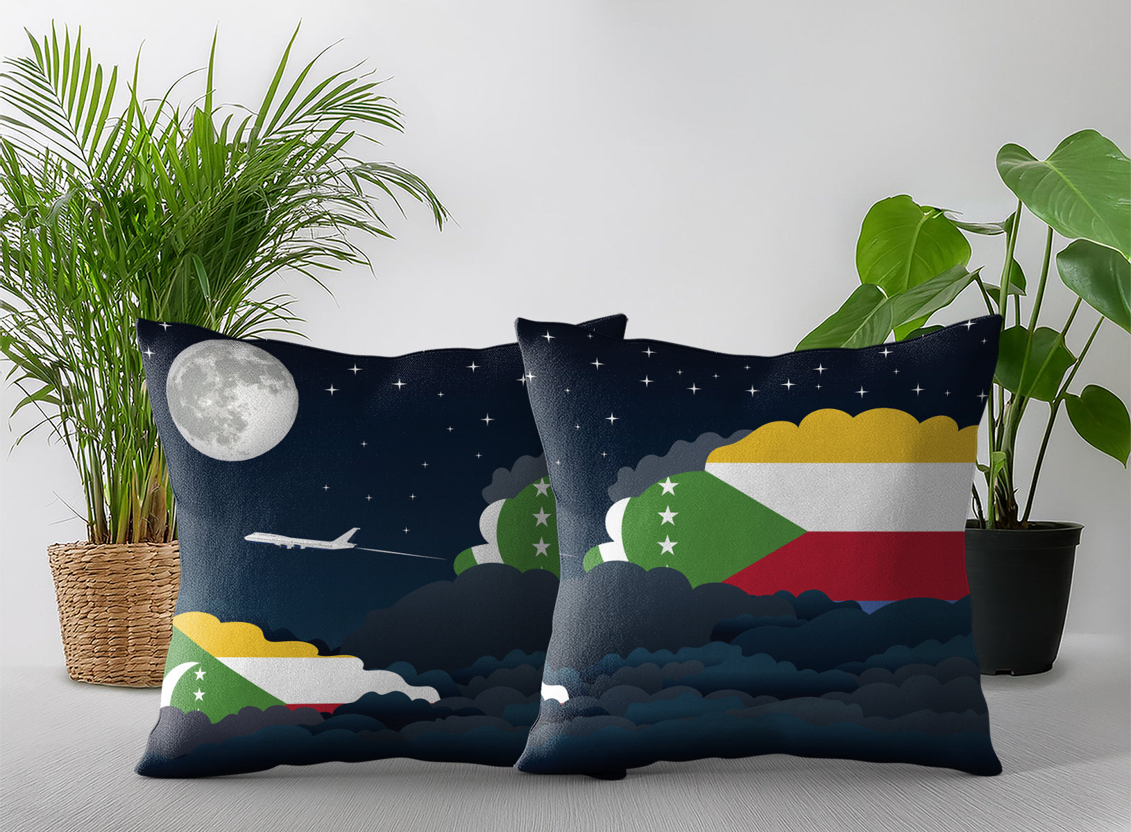 Comoros Night Clouds Pillow Case and Pillow Throw