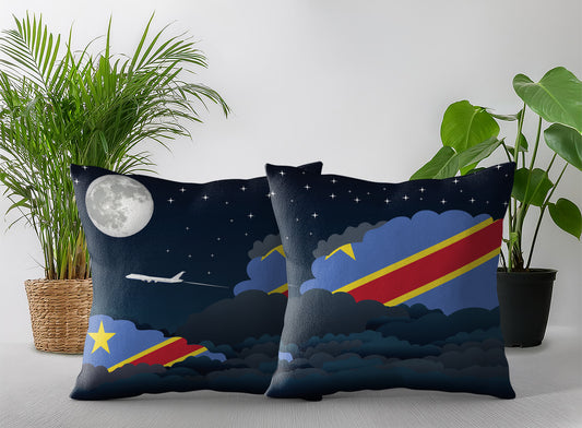 Congo Democratic Republic of the Night Clouds Pillow Case and Pillow Throw