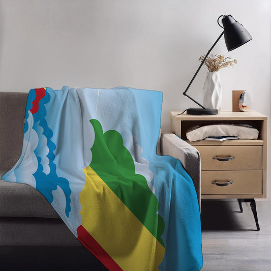 Congo Republic of the Day Clouds Blanket Throw