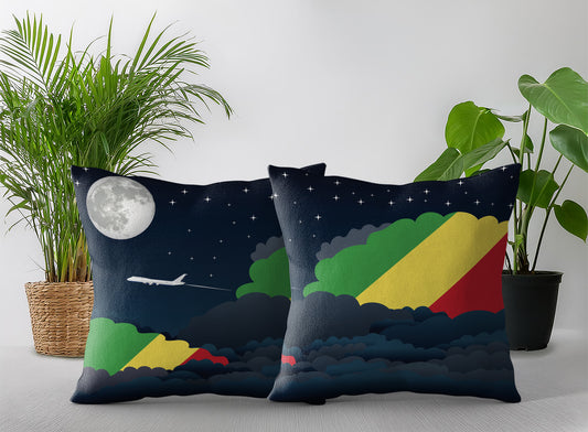 Congo Republic of the Night Clouds Pillow Case and Pillow Throw