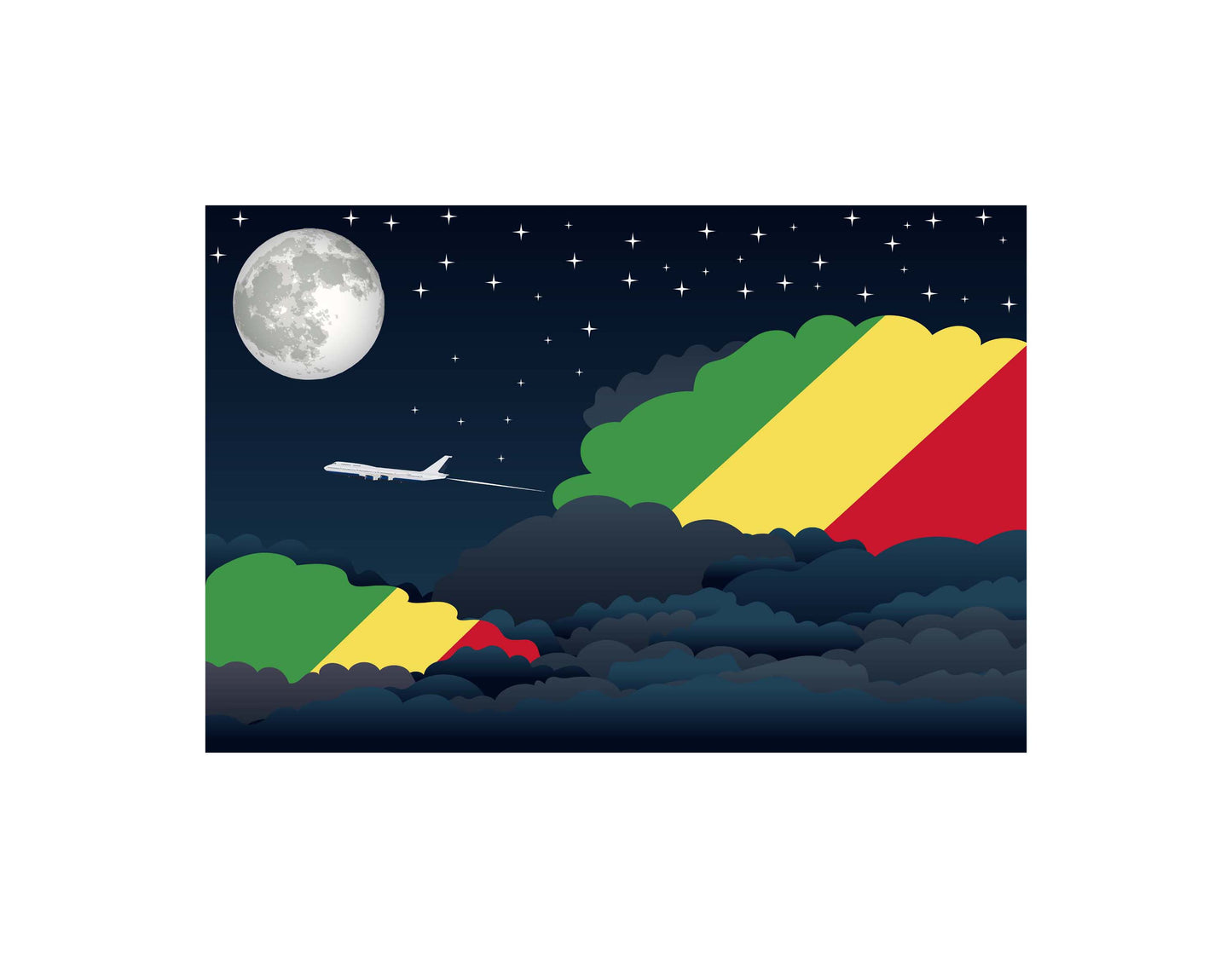 Congo Republic of the Night Clouds Blanket Throw
