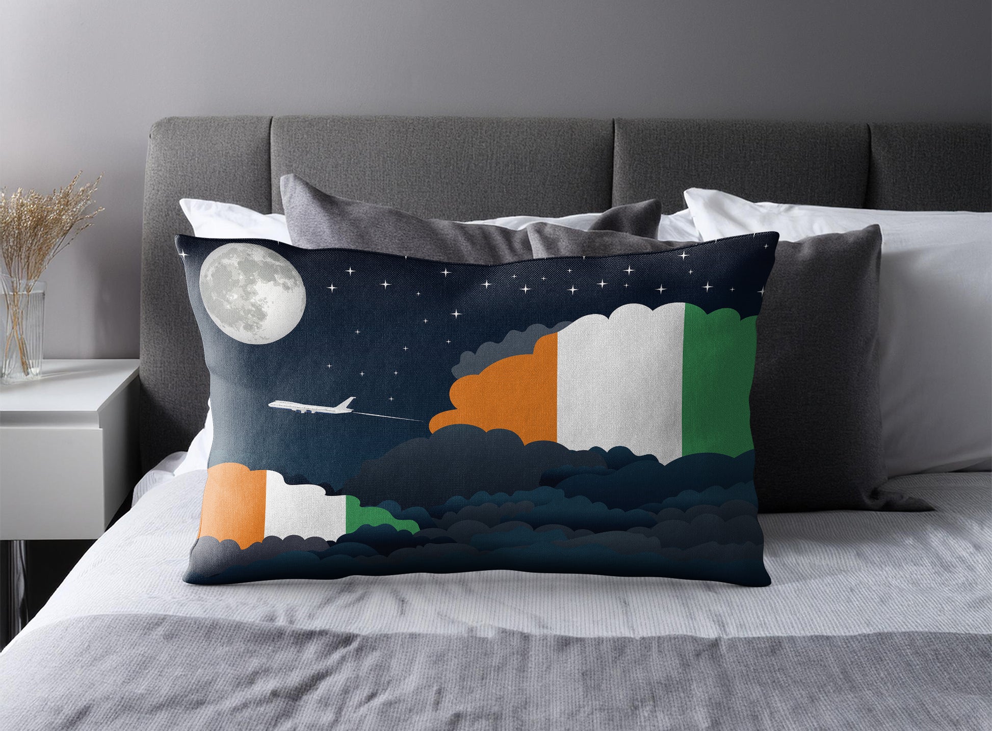 Cote DIvoire Night Clouds Pillow Case and Pillow Throw