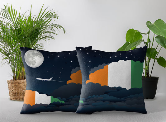 Cote DIvoire Night Clouds Pillow Case and Pillow Throw