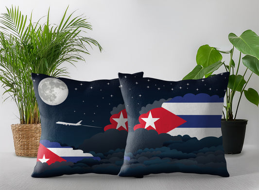 Cuba Night Clouds Pillow Case and Pillow Throw