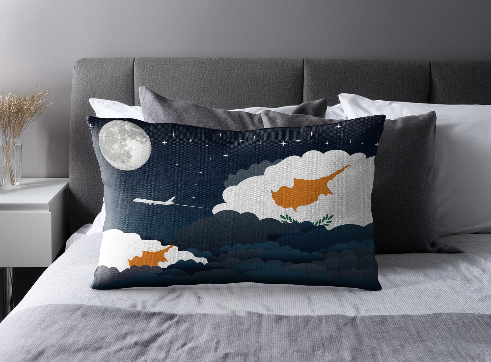 Cyprus Night Clouds Pillow Case and Pillow Throw