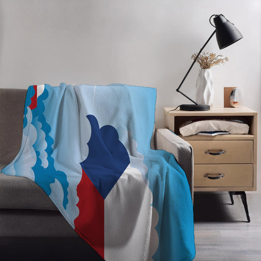 Czech Republic Day Clouds Blanket Throw