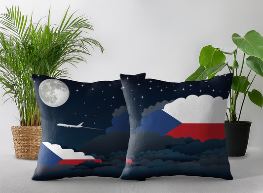 Czech Republic Night Clouds Pillow Case and Pillow Throw