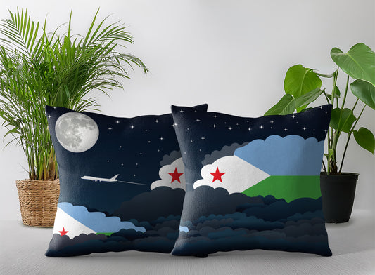 Djibouti Night Clouds Pillow Case and Pillow Throw