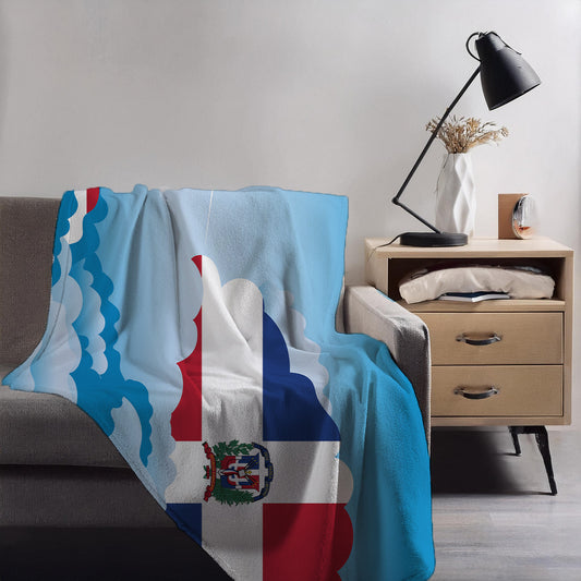 Dominican Republic Day Clouds Blanket Throw