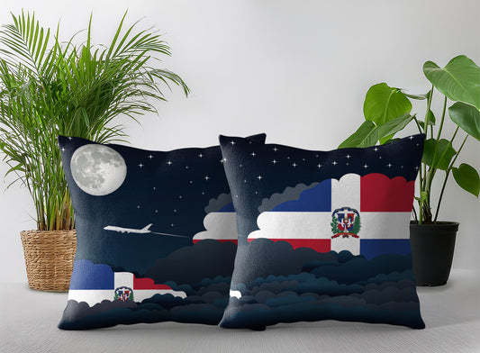 Dominican Republic Night Clouds Pillow Case and Pillow Throw