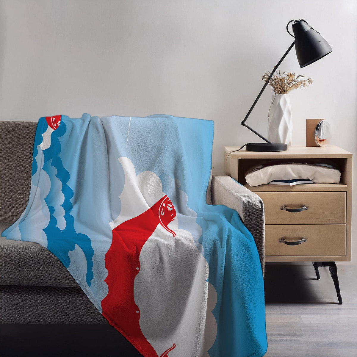 Easter Island Rapa Nui Day Clouds Blanket Throw