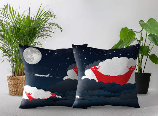 Easter Island Rapa Nui Night Clouds Pillow Case and Pillow Throw
