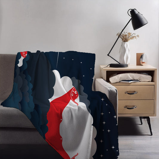 Easter Island Rapa Nui Night Clouds Blanket Throw