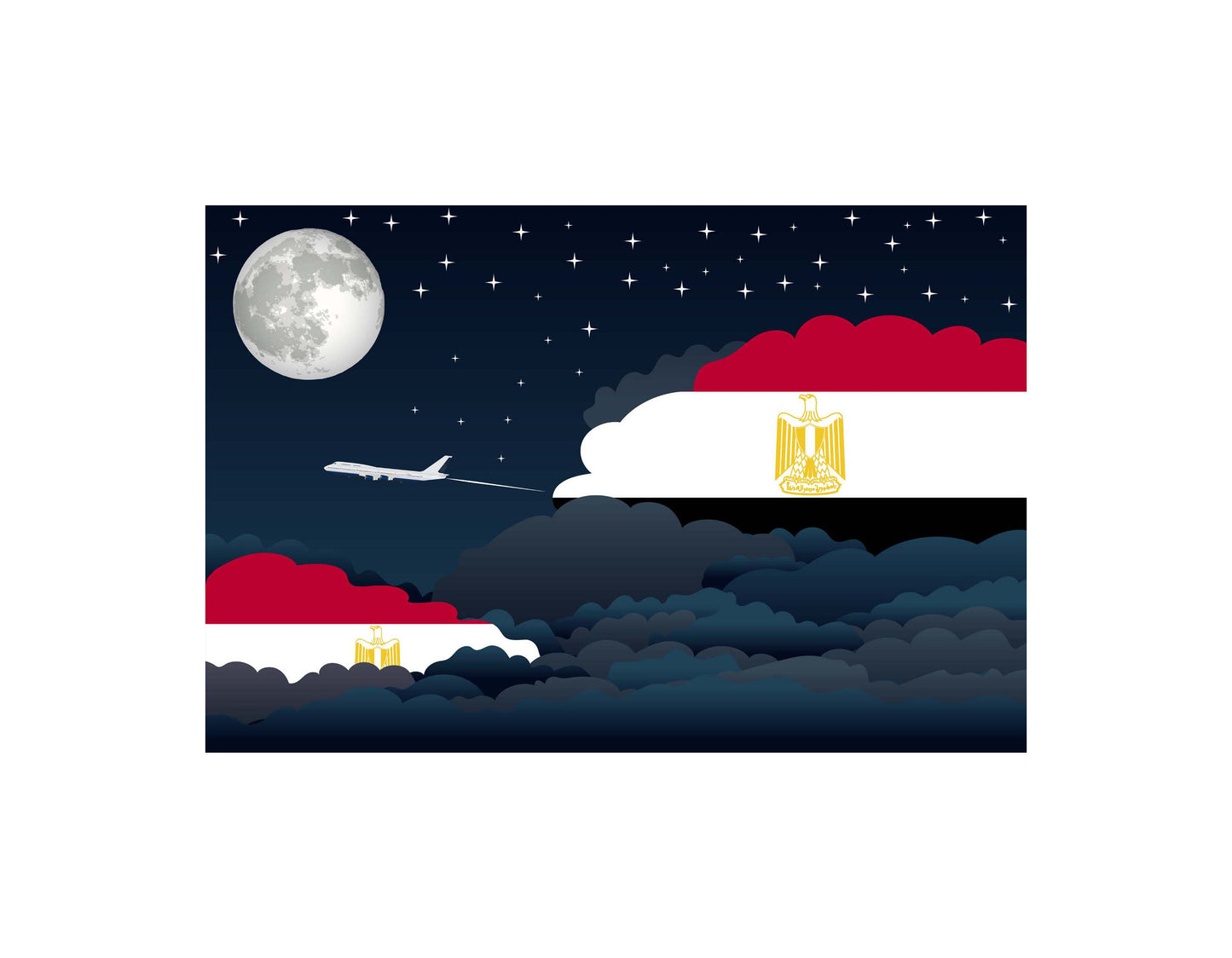 Egypt Night Clouds Blanket Throw