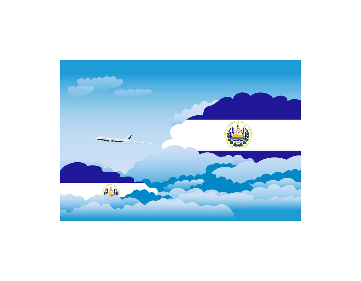 El Salvador Day Clouds Blanket Throw