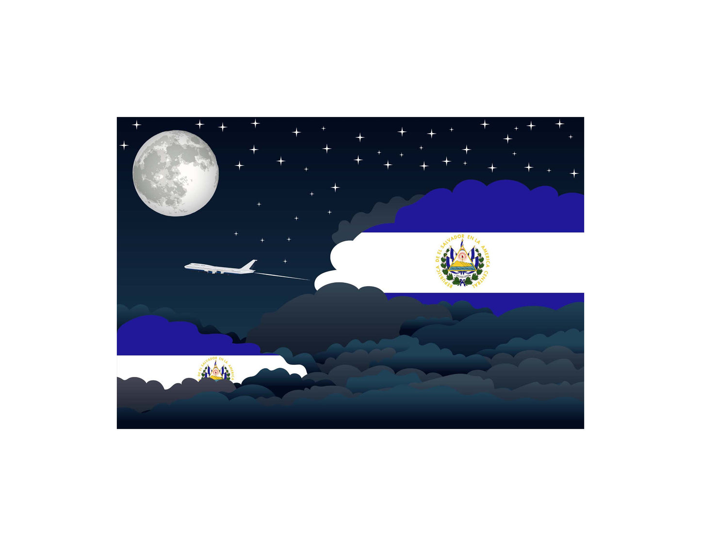 El Salvador Night Clouds Blanket Throw