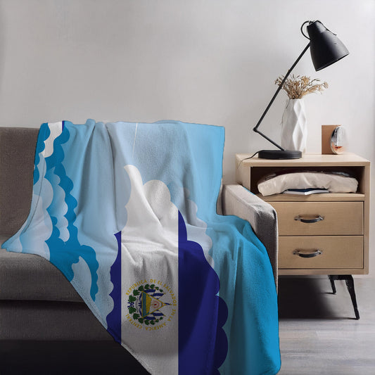 El Salvador Day Clouds Blanket Throw