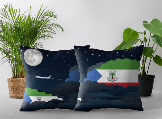 Equatorial Guinea Night Clouds Pillow Case and Pillow Throw