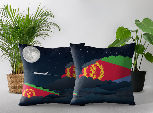 Eritrea Night Clouds Pillow Case and Pillow Throw