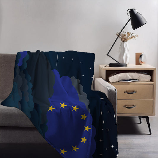 European Union Night Clouds Blanket Throw