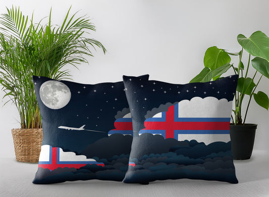 Faroe Islands Night Clouds Pillow Case and Pillow Throw