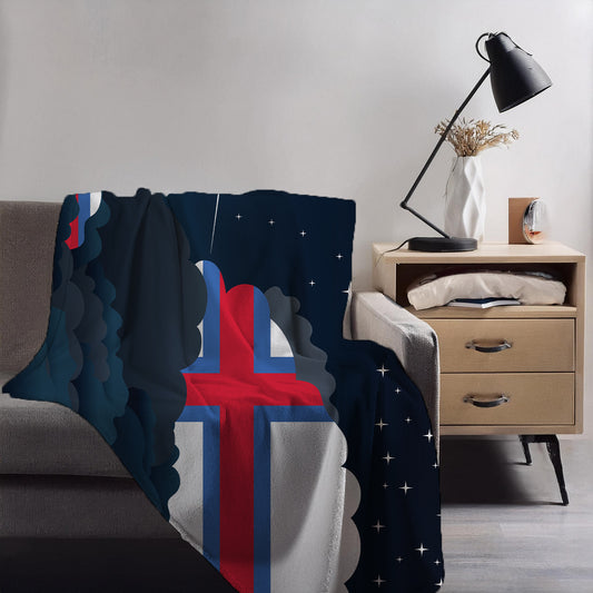 Faroe Islands Night Clouds Blanket Throw
